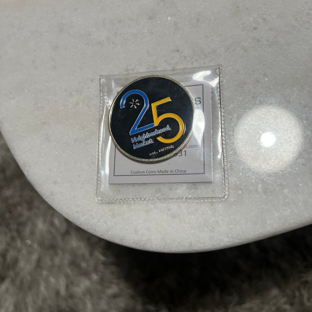 Neighborhood Markets 25th Anniversary Commemorative Coin - Black & Blue